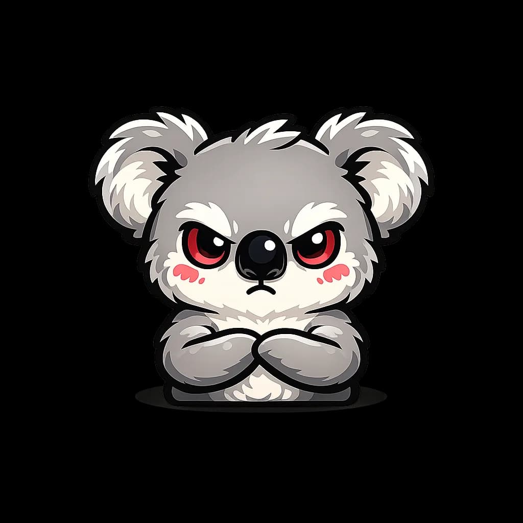 Swole Protocol koala mascot, arms crossed