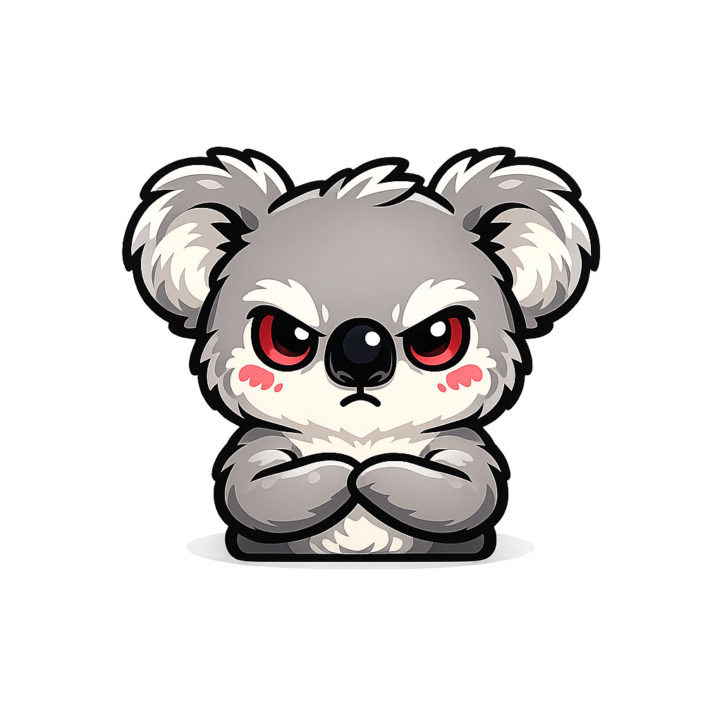Swole Protocol koala mascot, arms crossed